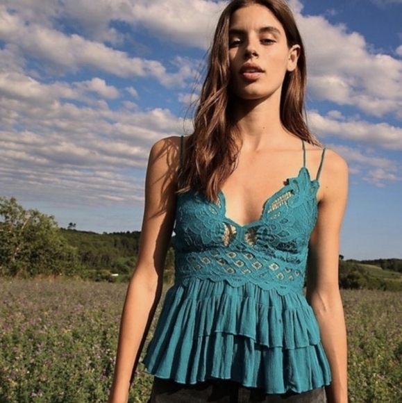 Free People Adella Cami in Teal•S - Picture 3 of 12
